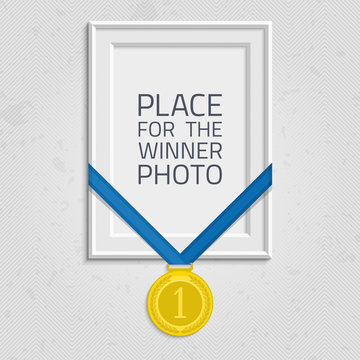 Frame for a photo with medal