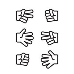 Rock-paper-scissors black and white icon