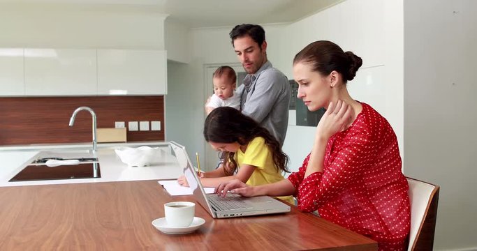 Happy family in the kitchen