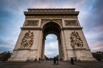 Fototapeta na wymiar The Arc de Triomphe, in Paris, France.