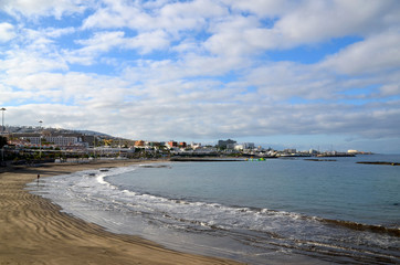 View on ocean and coastline in Costa Adeje,Tenerife,Canary Islands,Spain.