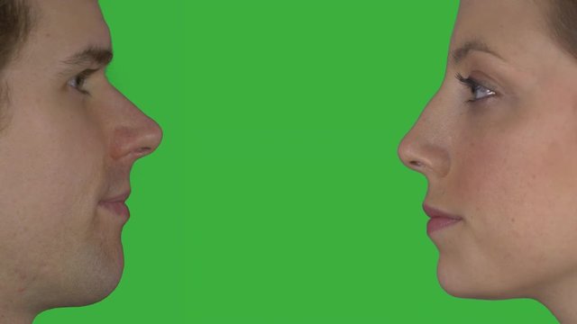 Profile of a man and woman (Green Key)