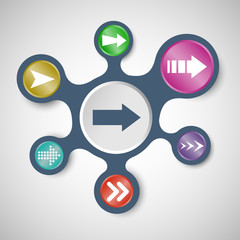 Arrow infographic templates with connected metaballs