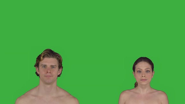 Healthy expressionless natural couple (Green Key)