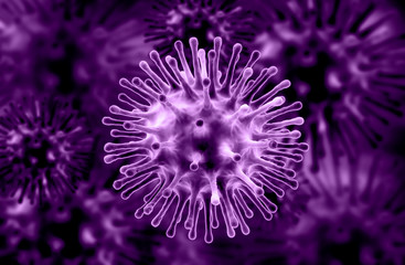 Fototapeta premium 3D Illustration of Influenza Virus H1N1. Swine Flu