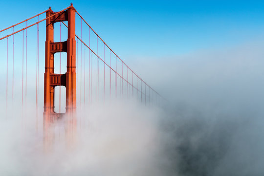Low fog at Golden Gate Bridge, San Francisco