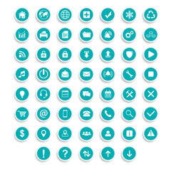 set flat icon circle stiker