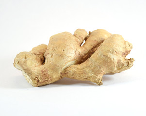 Zingiberaceae (ginger) root used as ingredient in various regional cuisines - isolated.