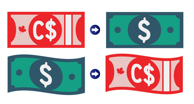 Canadian and American Dollar Exchange