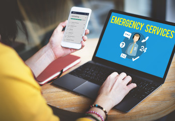 Emergency Services Urgency Helpline Care Service Concept