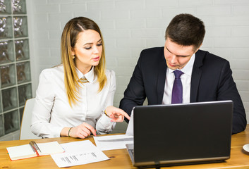 Obraz premium Business people working at the office