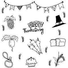 Doodle of food thanksgiving
