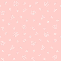 Gentle butterflies. Seamless pattern.
