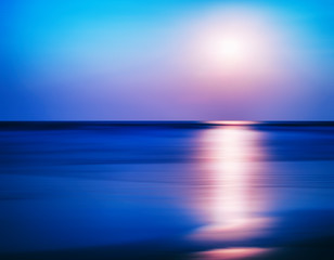 Fototapeta na wymiar Horizontal vibrant ocean sunset milk motion abstraction backgrou