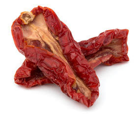 Dried tomatoes isolated on white background cutout