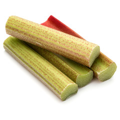 rhubarb stem isolated on white background cutout
