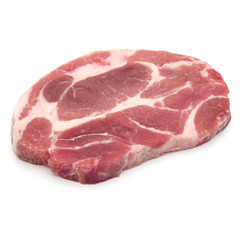 Raw pork chop meat isolated on white background cutout