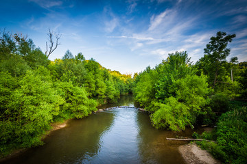 Fototapeta na wymiar Codorus Creek, near Seven Valleys in rural York County, Pennsylv