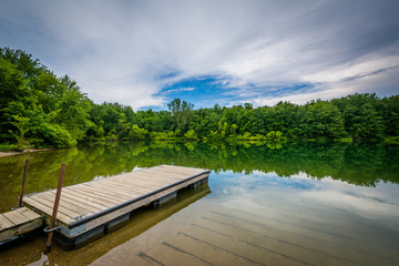 Dock in Lake Marburg, at Codorus State Park, Pennsylvania.