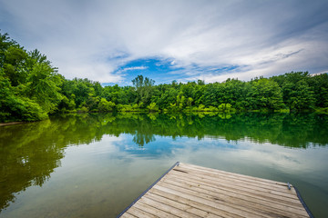 Dock in Lake Marburg, at Codorus State Park, Pennsylvania.