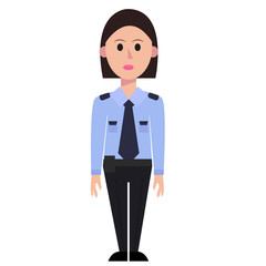 Security guard woman, eps, vector, illustration, isolated, icon, logo