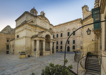 Early in the morning at St.Catherine of Italy church in Valletta, Malta