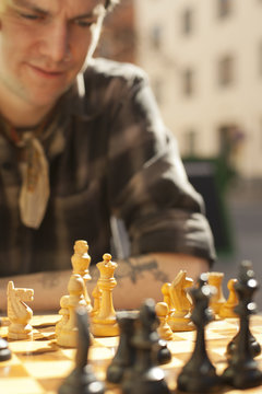 Sweden, Man playing chess