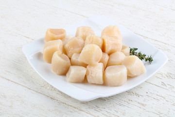Raw scallops