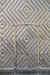 Door of grey barn boards