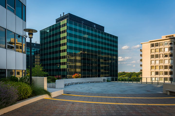 Freedom Park and modern buildings in Rosslyn, Arlington, Virgini