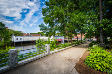 Gardens along the Cocheco River in downtown Dover, New Hampshire