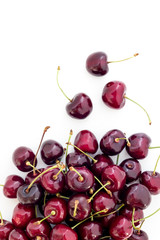 Cherries on white background