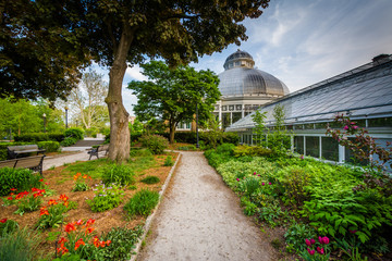 Gardens and the Palm House at the Allan Gardens, in the Garden D