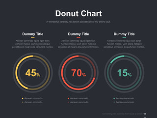 Flat business presentation vector slide template with diagram