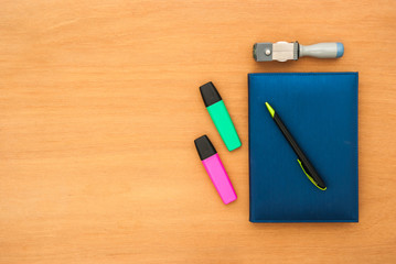 top view of office desk