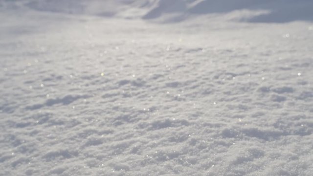 CLOSE UP: Fresh snow glittering in the sun