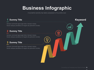 Flat business presentation vector slide template with diagram