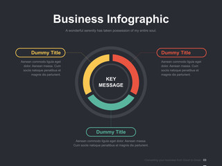 Flat business presentation vector slide template with diagram