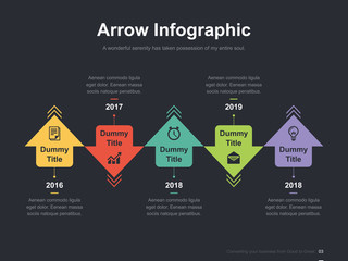 Flat business presentation vector slide template with diagram