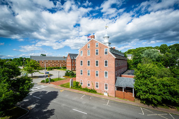 Fototapeta na wymiar Historic brick building in Laconia, New Hampshire.