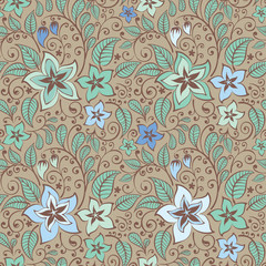 Floral seamless pattern / Background  in the style of Boho