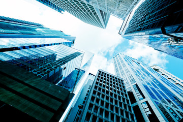 Obraz na płótnie Canvas Skyscrapers shot with perspective