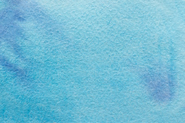 Naklejka premium Cyan blue, violet hand drawn abstract watercolor background. Space for text, lettering, copy. Postcard template.