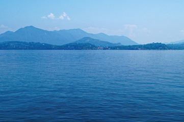 View of Lake Maggiore and the Alps