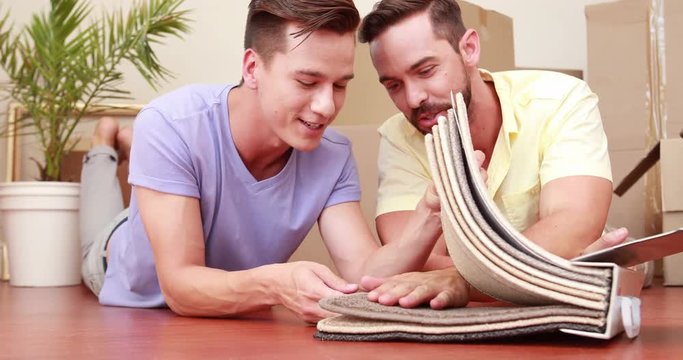 Men looking carpet 