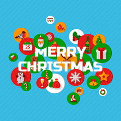 Christmas greetings on blue background