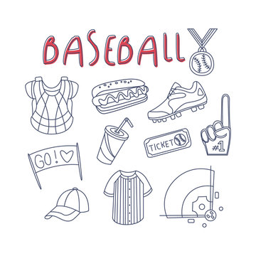 Baseball Related Object And Inventory Set