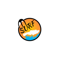 surfing logo vector illustration