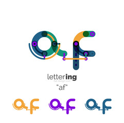 Linear initial letters, logo branding concept