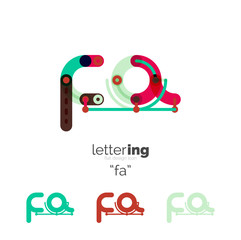 Linear initial letters, logo branding concept